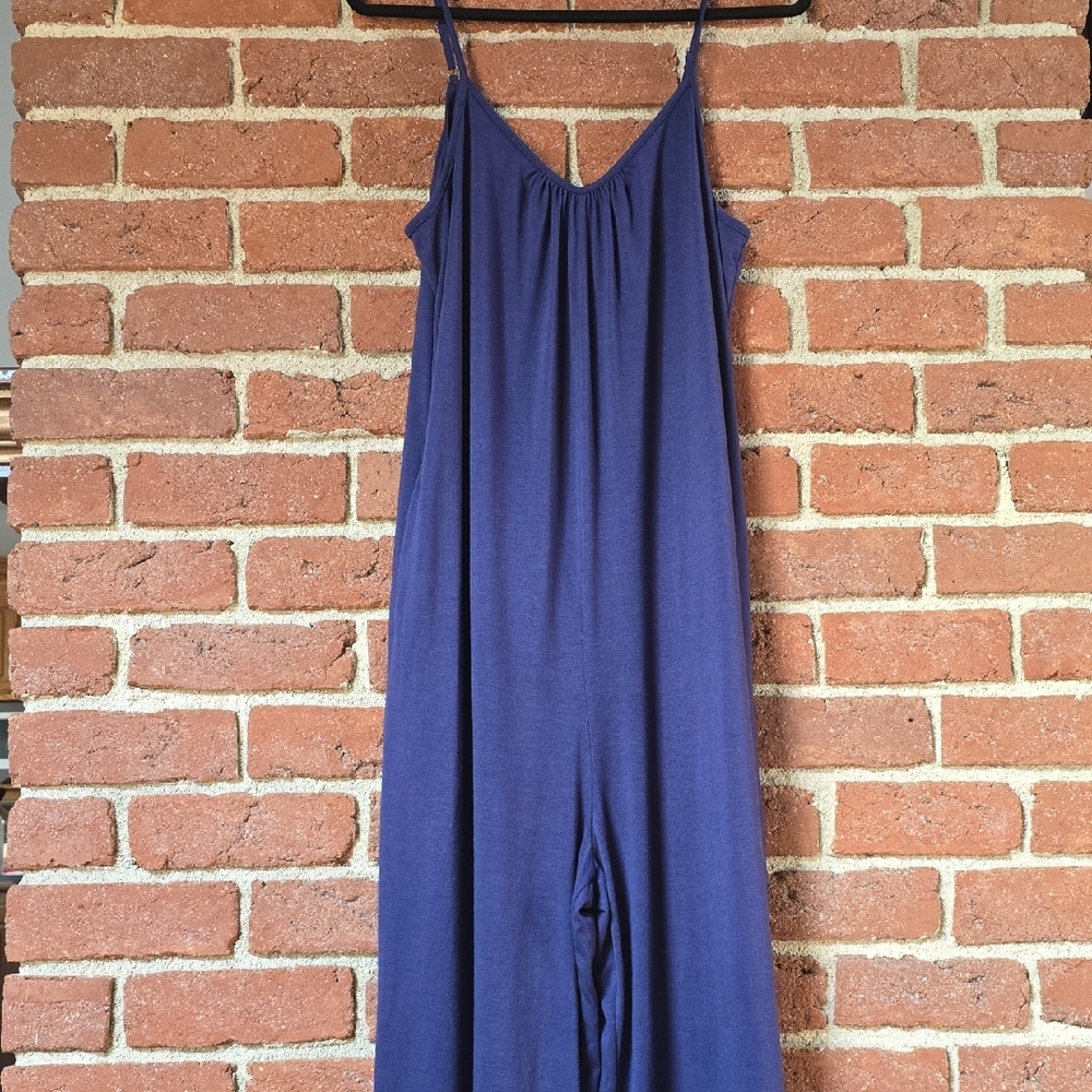 Chic Blue Spaghetti Strap Jumpsuit